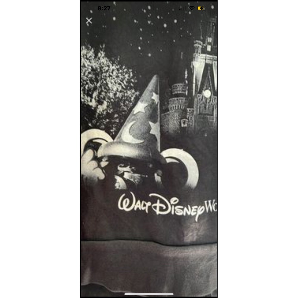 Walt Disney black hooded  long sleeve black vintage men's extra large